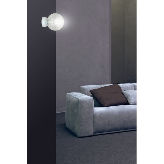 Emibig Emibig Stevns bol witte wandlamp in doorzichtig glas 1x E14 - Perfect voor moderne interieurs
