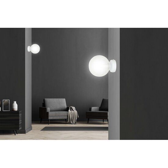 Emibig Emibig Applique murale blanche Stevns en verre transparent 1x E14 - Idéale pour les intérieurs modernes