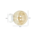 Emibig Emibig Stevns weiße Wandleuchte mit Kugel aus bernsteinfarbenem Glas 1x E14 - Ideal für eine warme Atmosphäre in Ihrem Zuhause