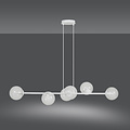 Emibig Emibig Lámpara colgante blanca Herlev 6 lámparas E14 con 6 bolas de vidrio - Ideal para una iluminación elegante en su hogar