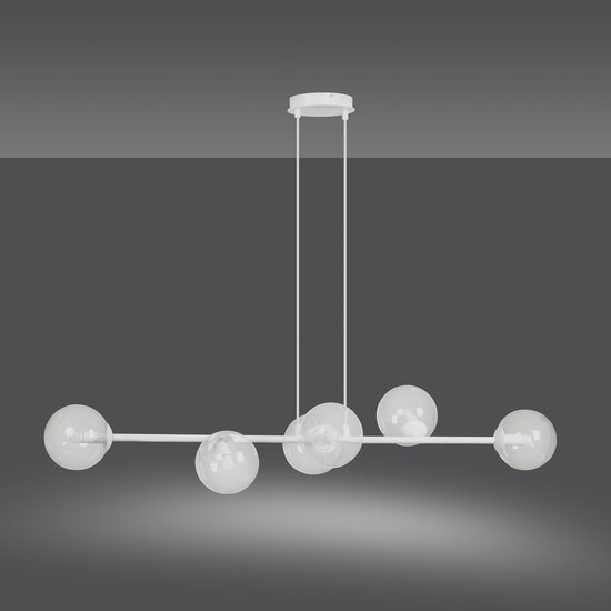 Emibig Emibig Herlev white 6 lamps E14 medium hanging lamp with 6 glass balls - Ideal for stylish lighting in your home