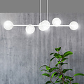 Emibig Emibig Lámpara colgante blanca Herlev 6 lámparas E14 con 6 bolas de vidrio - Ideal para una iluminación elegante en su hogar