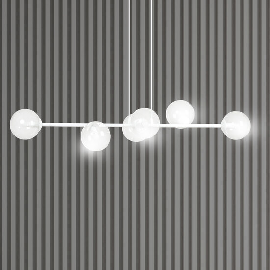 Emibig Emibig Herlev white 6 lamps E14 medium hanging lamp with 6 glass balls - Ideal for stylish lighting in your home