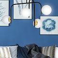 Emibig Emibig Lámpara de techo especial Tampere negra y dorada con brazos curvados y 4x E14 en una esfera blanca - Iluminación ideal para interiores modernos