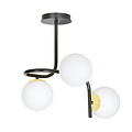 Emibig Emibig Éclairage plafond Tampere noir et or avec 3 ampoules blanches pour E14 - Éclairage parfait pour chaque pièce