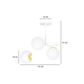 Emibig Emibig Espoo ceiling lighting white and gold with 3 white bulbs for E14 - Create a cozy atmosphere in your home