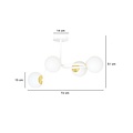 Emibig Emibig Espoo large white with gold ceiling lamp with curved arms and 4x E14 in a white bulb - Ideal lighting for modern interiors