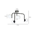 Emibig Emibig lámpara de techo negra especial Helsingfors con brazos curvados y 4x E14 en una bombilla blanca - Iluminación ideal para interiores modernos
