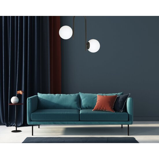 Emibig Emibig Helsingfors curved black ceiling lamp with 2 white glass bulbs E14 - Ideal for stylish lighting in any room