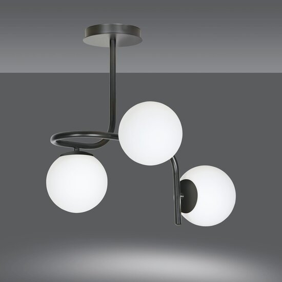 Emibig Emibig Helsingfors ceiling lighting black with 3 white bulbs for E14 - Ideal lighting for modern interiors