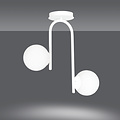 Emibig Emibig lampe de plafond blanche courbée Helsinki avec 2 globes en verre blancs E14 - Éclairage parfait pour chaque espace