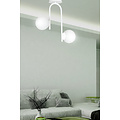 Emibig Emibig lámpara de techo blanca curvada Helsinki con 2 bombillas de vidrio blancas E14 - Iluminación perfecta para cualquier espacio