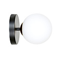 Emibig Emibig Schwarz-goldene Struer-Wandleuchte mit 1 weißen Glaskolben E14 - Perfekt für eine elegante Atmosphäre in Ihrem Wohnraum