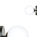 Emibig Emibig Schwarz-goldene Struer-Wandleuchte mit 1 weißen Glaskolben E14 - Perfekt für eine elegante Atmosphäre in Ihrem Wohnraum