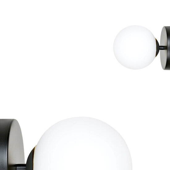 Emibig Emibig Aplique de pared Struer negro y dorado con 1 bombilla de vidrio blanco E14 - Perfecto para añadir elegancia a tu espacio vital