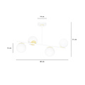 Emibig Emibig Lámpara colgante Struer de 4 luces en oro y blanco con bombillas blancas lechosas E14 - Iluminación perfecta para cualquier espacio