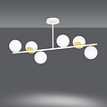 Emibig Emibig Lámpara colgante Struer blanca con oro, 6 lámparas, con bombillas blancas lechosas E14 - Ideal para interiores modernos