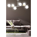 Emibig Emibig Struer white with gold 6 lamp hanging lamp with milky white bulbs E14 - Perfect for modern interiors
