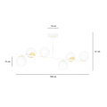 Emibig Emibig Struer white with gold 6 lamp hanging lamp with milky white bulbs E14 - Perfect for modern interiors