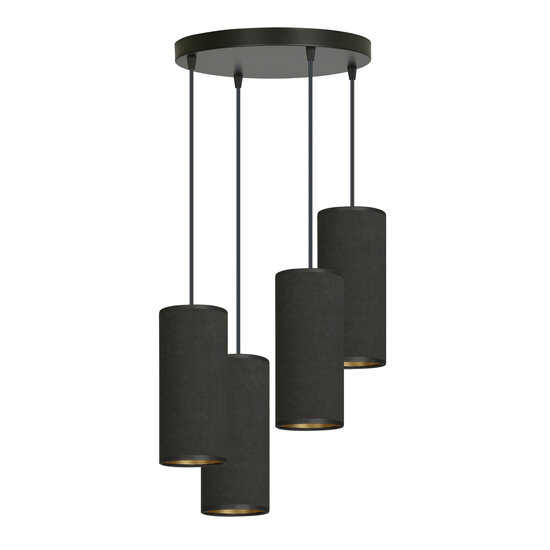 Emibig Emibig Albertslund gran lámpara colgante redonda con 4 tubos negros 4x E27 - Iluminación ideal para cualquier espacio