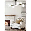 Emibig Emibig Lámpara colgante Struer negra y dorada con bombillas blancas lechosas 6x E14 - Iluminación elegante para cualquier espacio