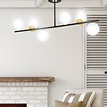 Emibig Emibig Lámpara colgante Struer negra y dorada con bombillas blancas lechosas 6x E14 - Iluminación elegante para cualquier espacio