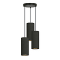 Emibig Emibig Albertslund ronde pendellamp met 3 gitzwarte moderne kokers 3x E27 - Perfecte verlichting voor elke ruimte