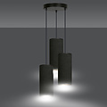 Emibig Emibig Lampe suspendue ronde Albertslund avec 3 tubes modernes noirs 3x E27 - Éclairage idéal pour chaque espace