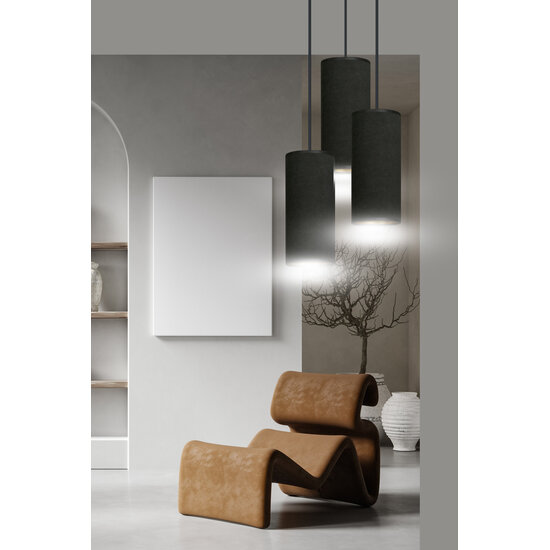 Emibig Emibig Albertslund round pendant lamp with 3 jet black modern tubes 3x E27 - Ideal lighting for any space