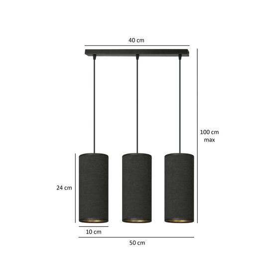 Emibig Emibig Albertslund lámpara colgante mediana negra 3x E27 - Crea un ambiente acogedor en tu hogar