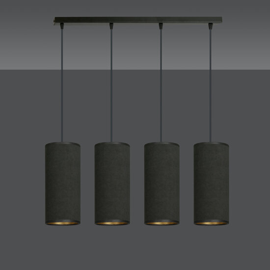 Emibig Emibig Albertslund 4 cylinders large hanging lamp completely black 4x E27 - Create a cozy ambiance in your home