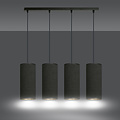 Emibig Emibig Albertslund 4 cylinders large hanging lamp completely black 4x E27 - Create a cozy ambiance in your home