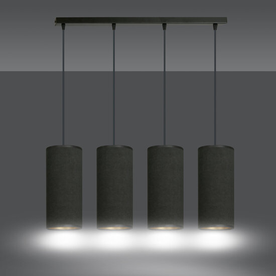 Emibig Emibig Albertslund 4 cylinders large hanging lamp completely black 4x E27 - Create a cozy ambiance in your home