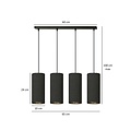 Emibig Emibig Albertslund 4 cylinders large hanging lamp completely black 4x E27 - Create a cozy ambiance in your home