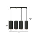 Emibig Emibig Albertslund lámpara colgante grande de 4 cilindros completamente negra 4x E27 - Crea un ambiente acogedor en tu hogar