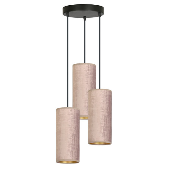Emibig Emibig Lámpara colgante redonda Rebild con 3 tubos modernos rosas 3x E27 - Ideal para crear un ambiente acogedor