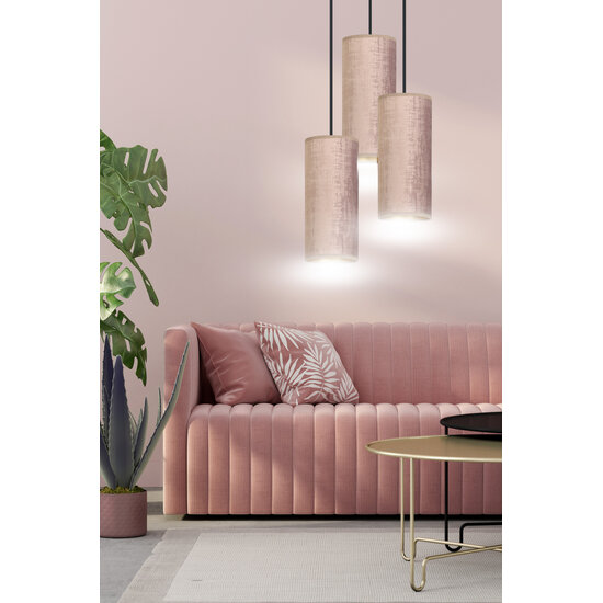 Emibig Emibig Rebild round pendant lamp with 3 pink modern tubes 3x E27 - Ideal for creating a cozy atmosphere