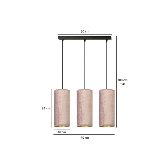 Emibig Emibig Rebild 3 cilindros lámpara colgante mediana rosé 3x E27 - Ideal para una iluminación elegante en cualquier habitación