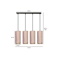 Emibig Emibig Rebild 4 cylindres grande lampe suspendue rose 4x E27 - Idéale pour une ambiance chaleureuse