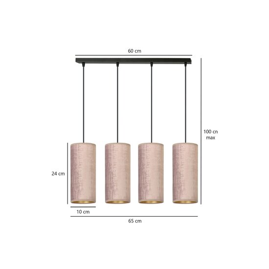 Emibig Emibig Rebild 4 cylinders large hanging lamp pink 4x E27 - Ideal for creating a cozy atmosphere
