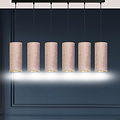 Emibig Emibig Rebild 6 tubes XXL hanging lamp pink 6x E27 - Ideal for creating a cozy atmosphere