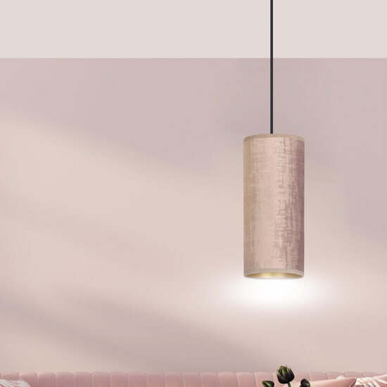 Emibig Emibig Rebild soft pink single cylinder hanging lamp E27 - Ideal for creating a cozy atmosphere