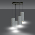 Emibig Emibig Nordfyn grote ronde pendellamp met 4 grijze kokers 4x E27 - Perfect voor sfeervolle verlichting in elke ruimte