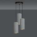 Emibig Emibig Nordfyn round pendant lamp with 3 gray modern tubes 3x E27 - Ideal for stylish kitchen lighting
