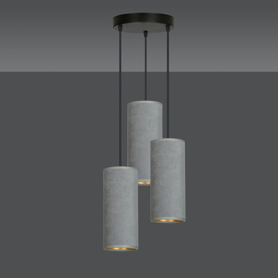 Emibig Emibig Nordfyn round pendant lamp with 3 gray modern tubes 3x E27 - Ideal for stylish kitchen lighting