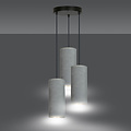 Emibig Emibig Nordfyn round pendant lamp with 3 gray modern tubes 3x E27 - Ideal for stylish kitchen lighting