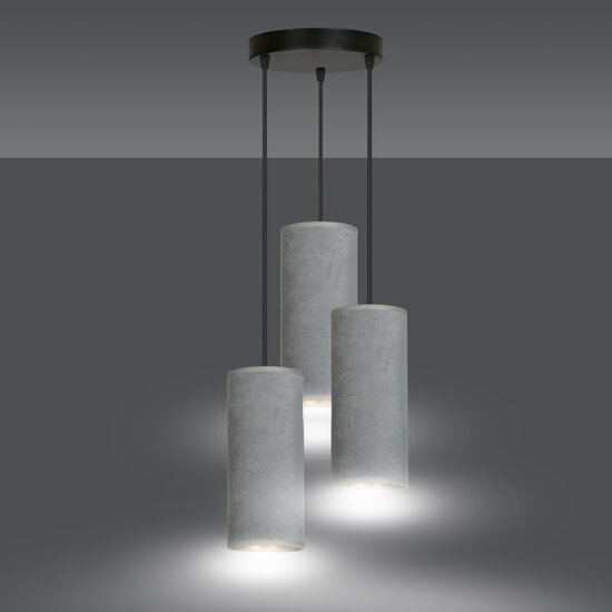 Emibig Emibig Nordfyn ronde pendellamp met 3 grijze moderne kokers 3x E27 - Perfect voor sfeervolle verlichting in uw keuken