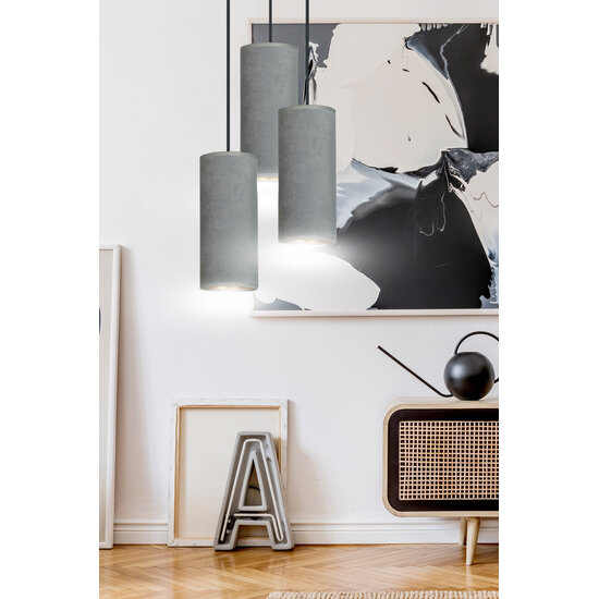 Emibig Emibig lampe suspendue ronde Nordfyn avec 3 tubes modernes gris 3x E27 - Idéale pour un éclairage de cuisine élégant