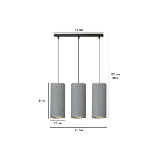 Emibig Emibig Nordfyn 3 cylinders medium hanging lamp gray 3x E27 - Perfect lighting for any space