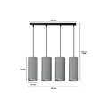 Emibig Emibig Nordfyn 4 cylindres grande lampe suspendue grise 4x E27 - Éclairage idéal pour les espaces modernes